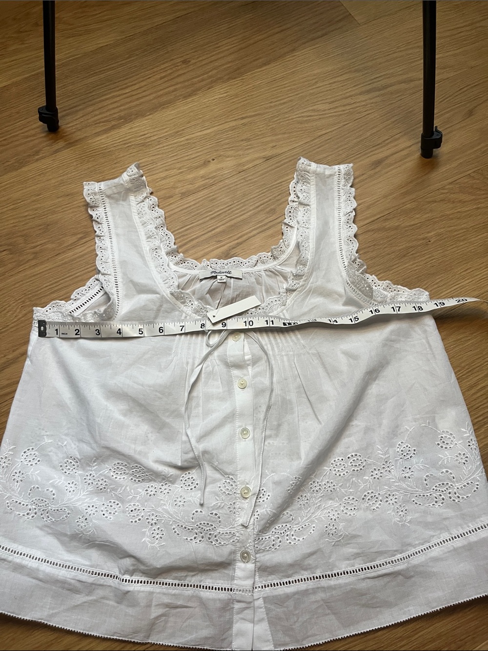 Madewell Women’s Leah Top- white size M NWT - Picture 3 of 9